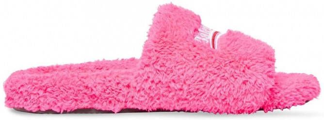 Balenciaga Furry Campaign slippers Roze