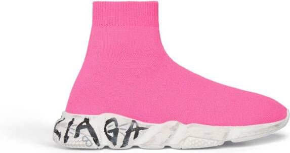 Balenciaga Kids Speed Graffiti soksneakers Roze