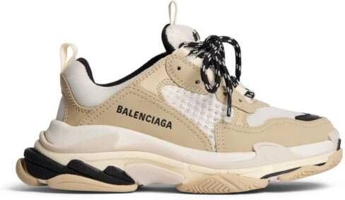 Balenciaga Kids Triple S chunky sneakers met vlakken Beige