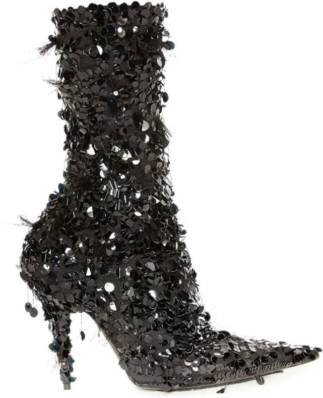 Balenciaga Knife sequin-embellished ankle boots Zwart