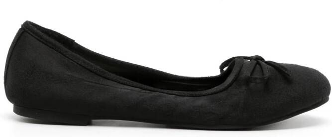 Balenciaga Leopold satijnen ballerina's Zwart
