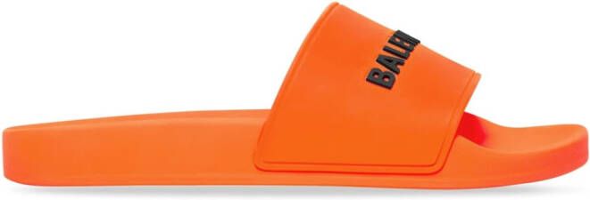 Balenciaga Slippers met logoprint Oranje