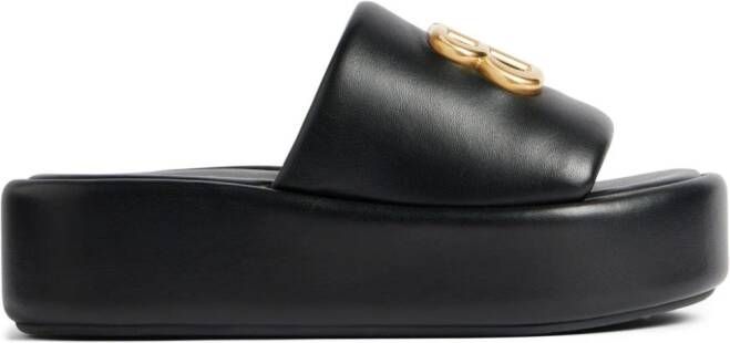 Balenciaga Rise slippers met logoplakkaat Zwart