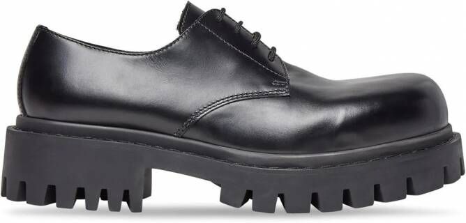 Balenciaga Sergent 20mm leren derby schoenen Zwart