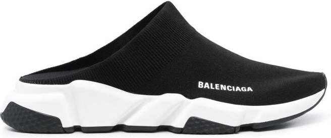 Balenciaga Speed gebreide muiltjes sneakers Zwart