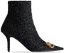 Balenciaga Square Knife tweed laarzen Zwart - Thumbnail 1