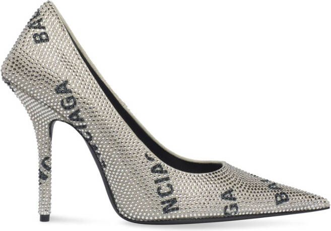 Balenciaga Square Knife tweed pumps Beige