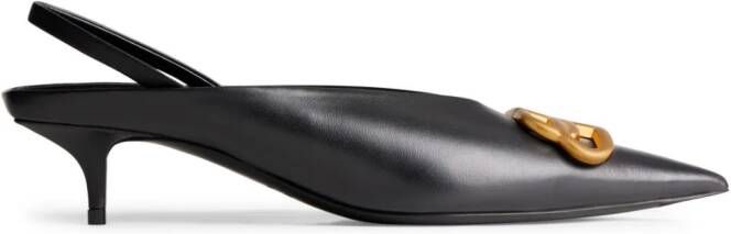 Balenciaga Square Knife leren pumps Zwart