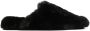 Balenciaga Teddy slippers met imitatielamswol Zwart - Thumbnail 1