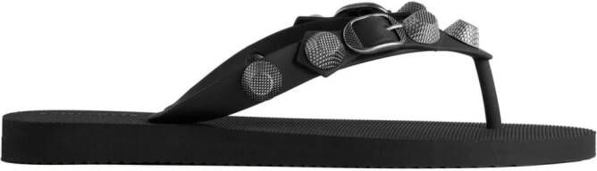 Balenciaga Cagole teenslippers met studs Zwart