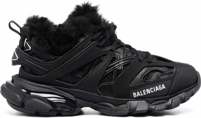 Balenciaga Track sneakers van imitatiebont Zwart