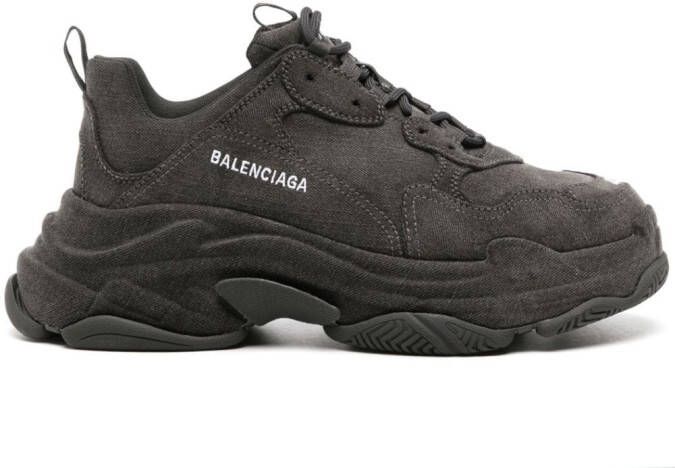 Balenciaga Triple S denim sneakers Zwart