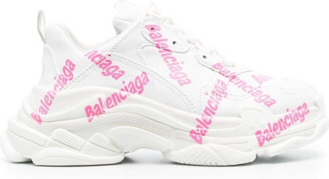 Balenciaga Triple S sneakers met logoprint Wit