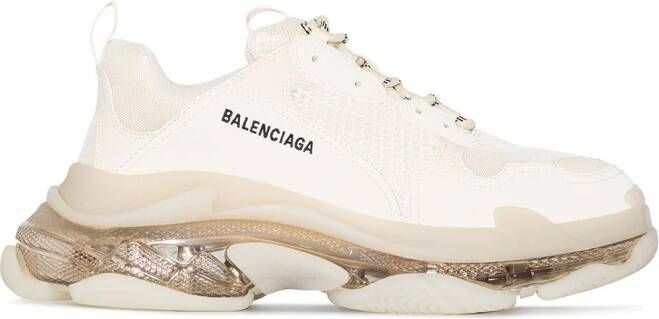 Balenciaga Triple S sneakers met doorzichtige zool Beige