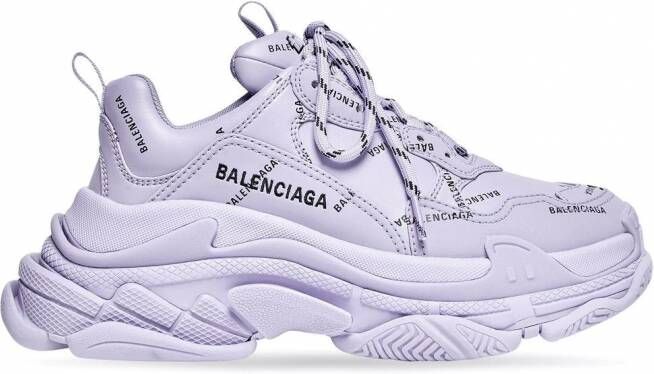 Balenciaga Triple S sneakers met logoprint Paars