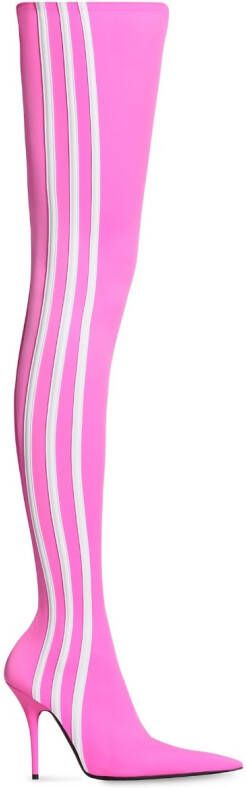 Balenciaga x Adidas Knife 110mm overknee laarzen Roze