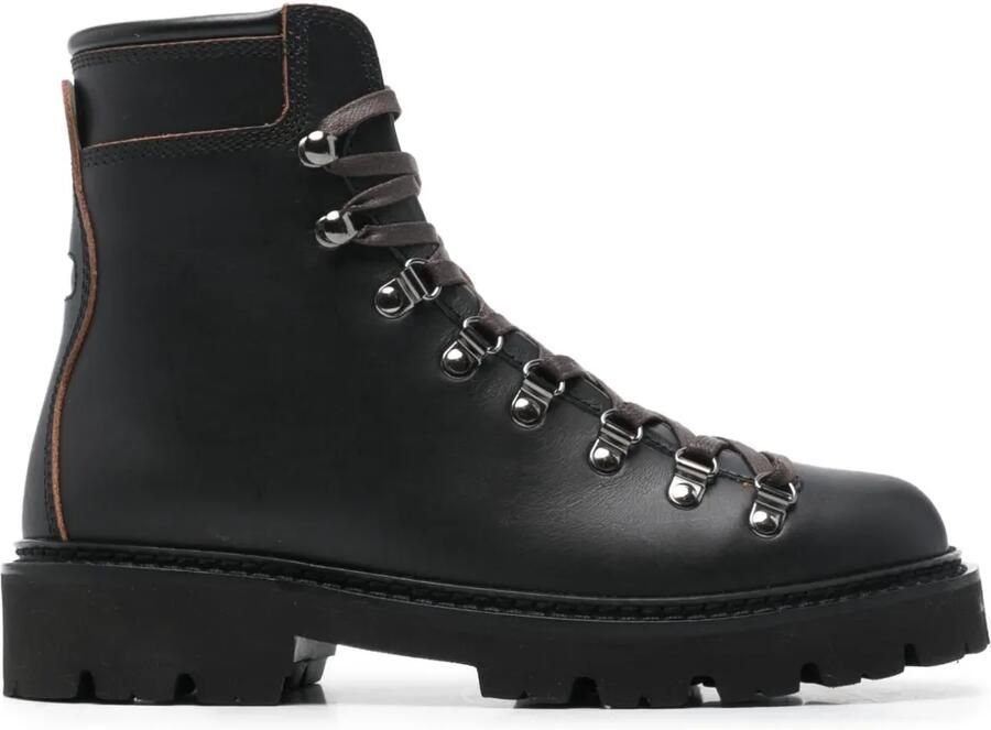 Bally 35 mm combat boots met chunky zool en veters Zwart