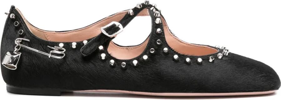 Bally Leren ballerina's Zwart