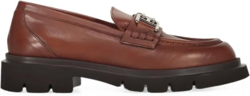 Bally Leren loafers Bruin