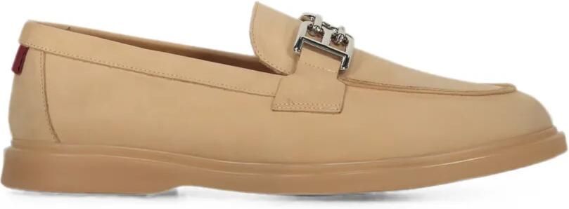 Bally Leren loafers met logoplakkaat Beige
