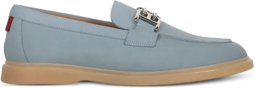 Bally Leren loafers met logoplakkaat Blauw