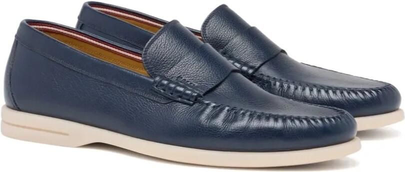 Bally Loafers van bewerkt leer Blauw