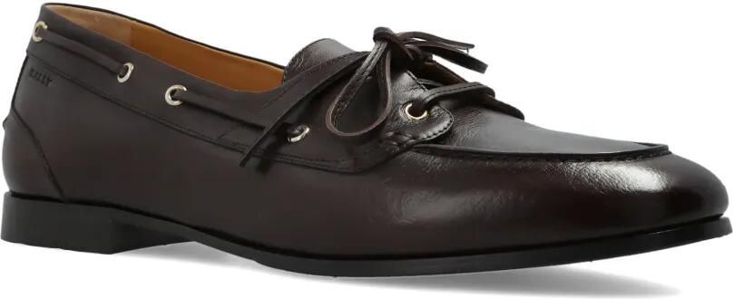 Bally Plume buffalo leren bootschoenen met veters Bruin
