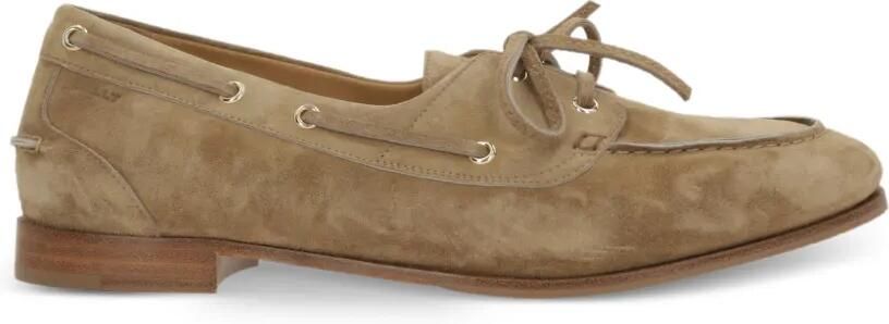 Bally Plume suède loafers met veters Beige