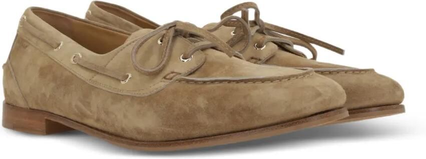 Bally Plume suède loafers met veters Beige - Foto 4