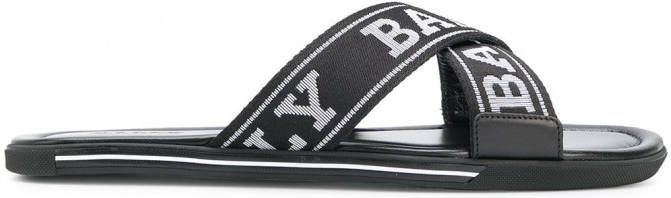 Bally Bonks sandalen met logoband Zwart