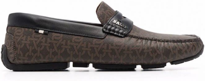 Bally Leren loafers Bruin