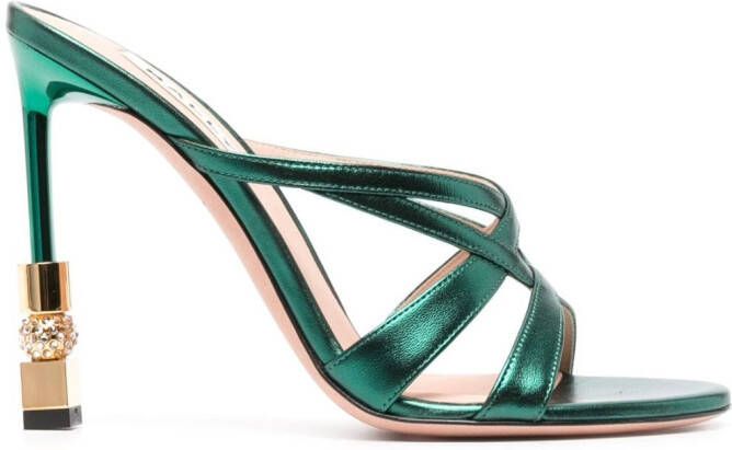 Bally Sandalen met kristal detail Groen