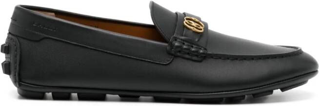 Bally Leren loafers met logoplakkaat Zwart