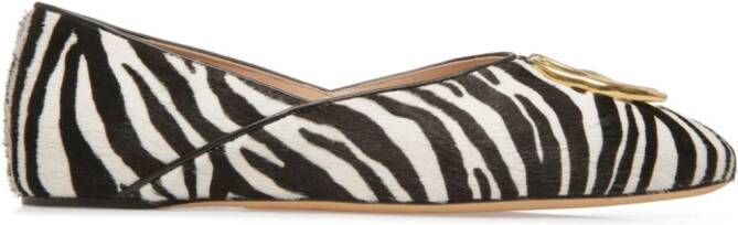 Bally Gerry pumps met zebraprint Zwart