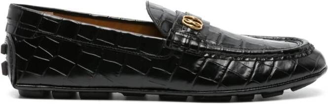 Bally Keeper embossed-crocodile leather loafers Zwart