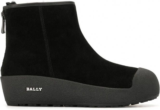 Bally Leren enkellaarzen Zwart