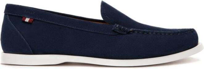 Bally Leren loafers met gestreept detail Blauw