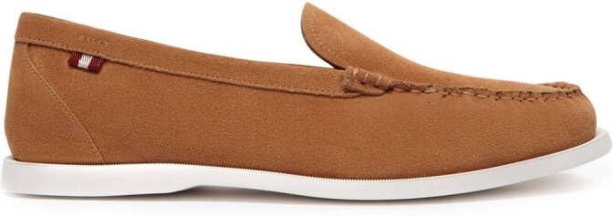 Bally Leren loafers met gestreept detail Bruin