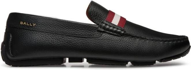 Bally Leren loafers met logoprint Zwart