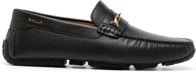 Bally Leren loafers Zwart