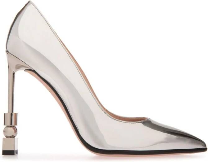 Bally Leren pumps Zilver