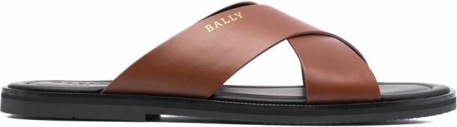 Bally Leren sandalen Bruin