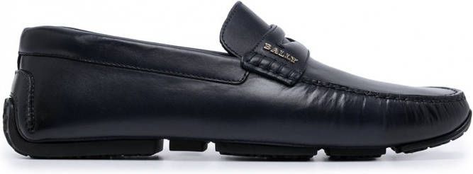 Bally Loafers met logo Blauw