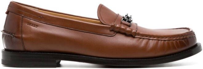 Bally Loafers met logo Bruin
