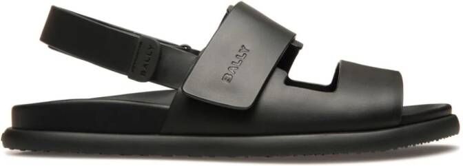 Bally Sandalen met logo-reliëf Zwart