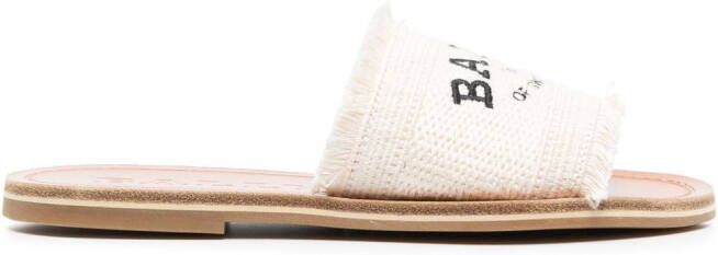 Bally Sandalen met geborduurd logo Beige