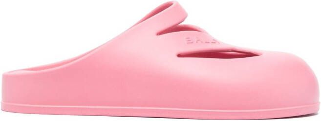 Bally Slippers met logo-reliëf Roze