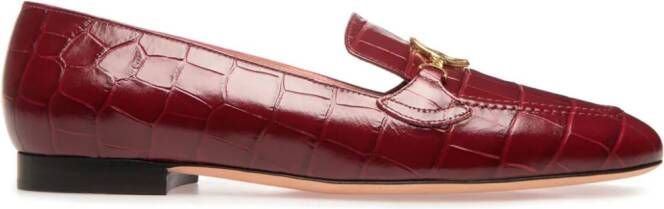 Bally Obrien loafers met krokodillenleer-reliëf Rood