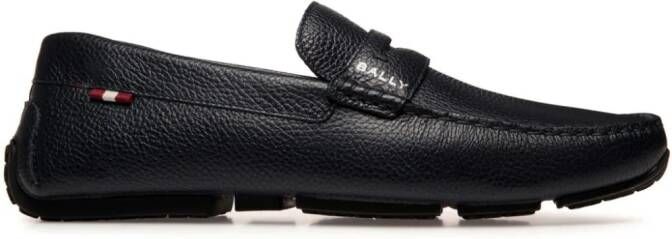 Bally Palsy grained-leather loafers Zwart