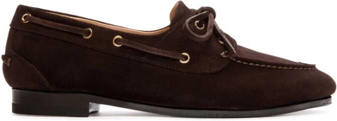 Bally Plume suède mocassins Bruin